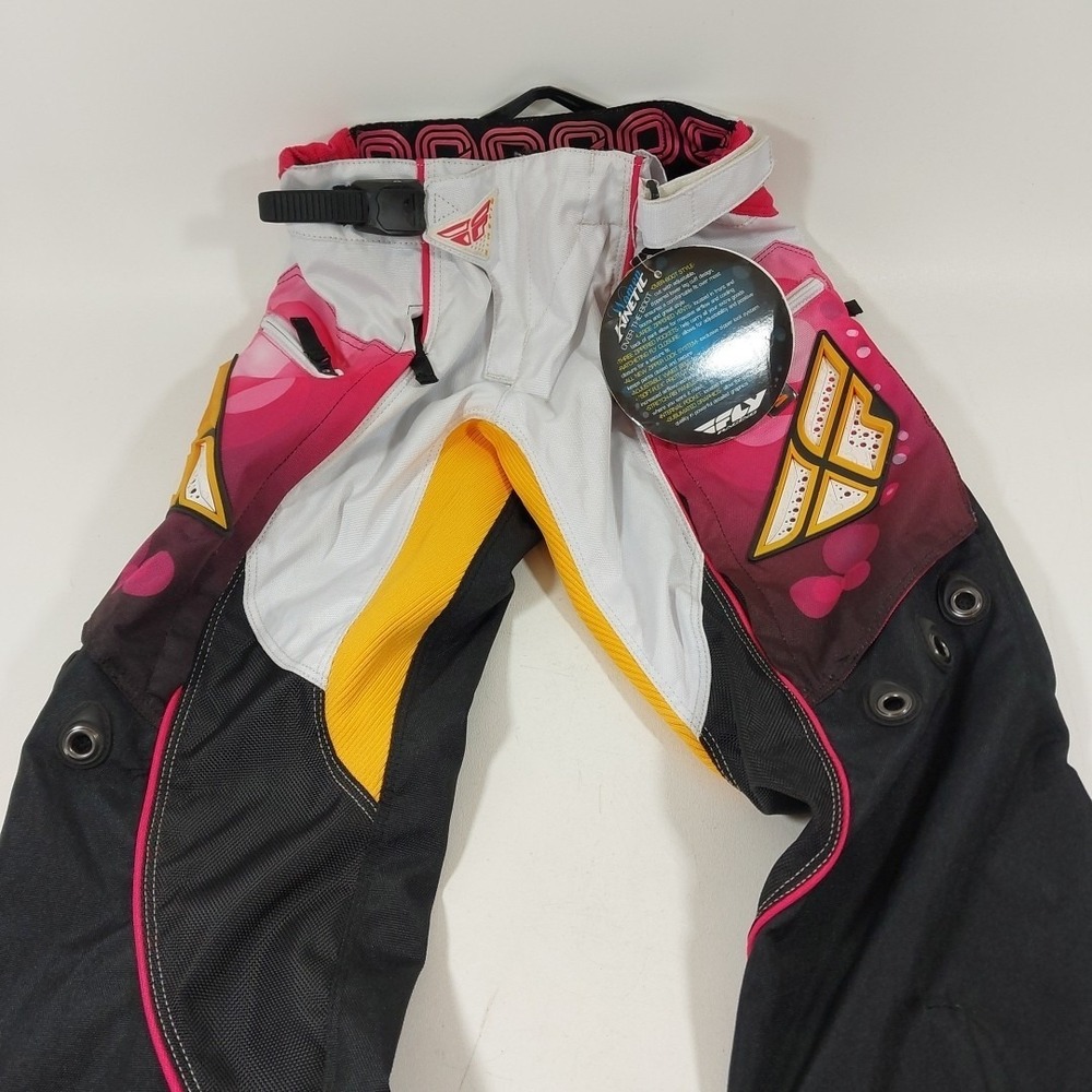 Fly Racing Girl's Kinetic Race Pants Pink/white Size 22
